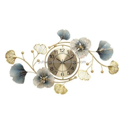 China Modern Metal Wall Clocks For Home Living Room Luxury Wall Clock Home Decor 3D Arts Hanging Clock Decoration for sale