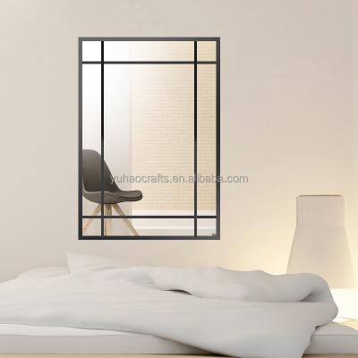 China Antique wholesale iron rectangle shape framed wall mounted beveled vanity mirror for sale