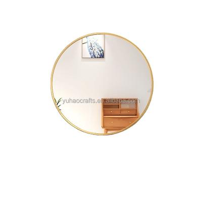 China Modern Wholesale Home Decor Gold Round wall mirror Shape Metal Frame Decorative Wall Mirror for sale