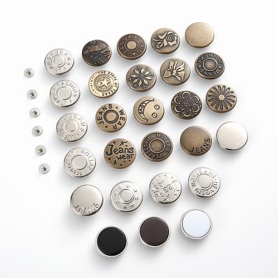 China 20MM viable wholesale screws button for jean for pants fashion snap button no-seam needed removable Jean Buttonshots slae for sale