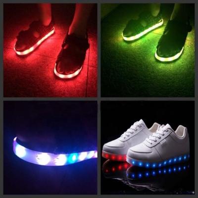 China Popular Shoe Light Hot Selling Shoe Parts USB Type 12-24 Led Flash Strip Light for sale