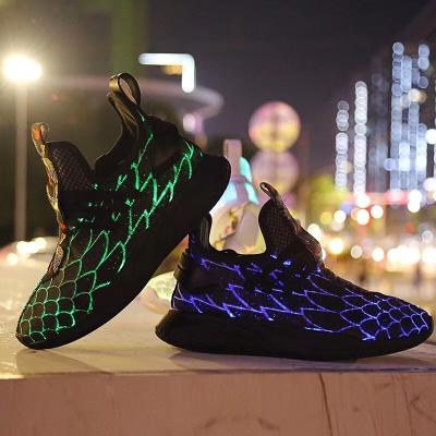 China Rechargeable Shoe Light 3.7V Li-ion Battery Cable Light Up Plastic Fiber Optic Upper Shoes for sale