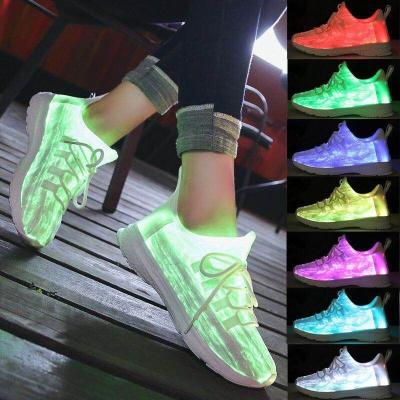 China Shoe Light Cool Glow In The Dark Textile RGB LED Light Up Fiber Optic Cloth Material Upper Shoes for sale