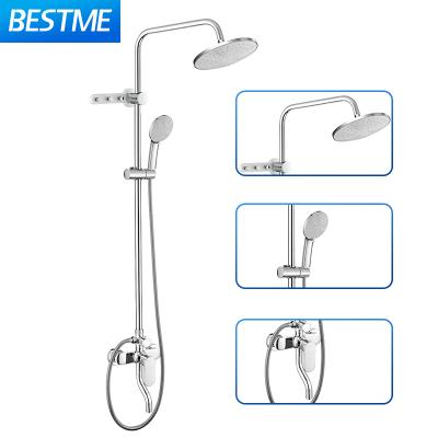 China Sliding Bar 4 Function ABS Polishing Single Head Shower Being Set With Coat Hook Shower Column Set for sale