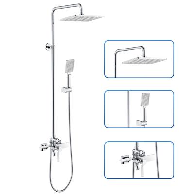 China With Sliding Bar Design The New Open Bathroom Rain Brass Reserving Shower Set With Shower Head for sale