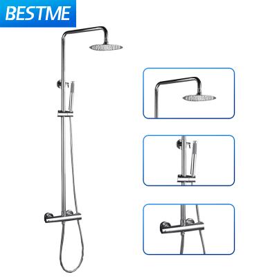 China With High Quality Rain Shower Head Thermostatic Sliding Bar Bathroom Shower Set for sale