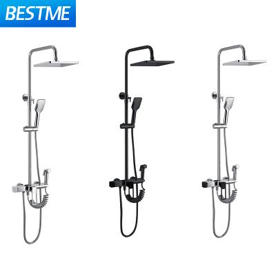 China With Slide Bar Modern Brass Chrome Bathroom Shower Faucet Spray Gun Faucet Shower Sets for sale