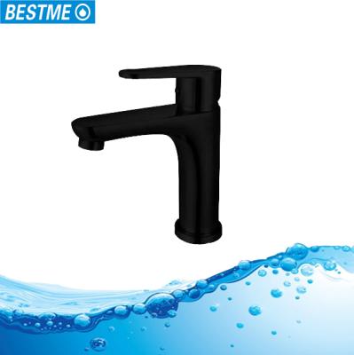 China BESTME Faucets Short Body Single Handle Basin Faucet Black Basin Faucet Metered Bathroom for sale