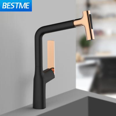 China Metered Faucets Prebook Latest Design Black And Rose Gold Color Kitchen Faucet Mixers for sale