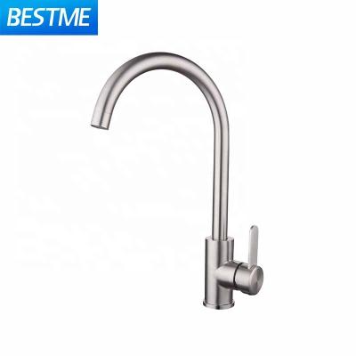 China Modern Hot Cold Deck Mounted Single Handle Faucet Water Tap 304 Stainless Steel Modern Kitchen Faucet for sale