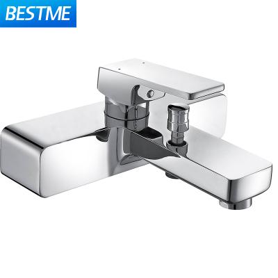 China Without Slide Bar Good Quality Brass Material Hotel Villa Bathroom Wall Mount Bath Shower Faucet for sale