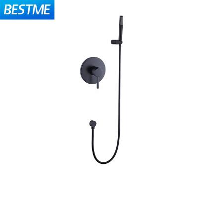 China Without Sliding Bar New Design Concealed Wall Mounted Single Handle Shower Faucet Hand Shower Concealed Shower Mixer for sale