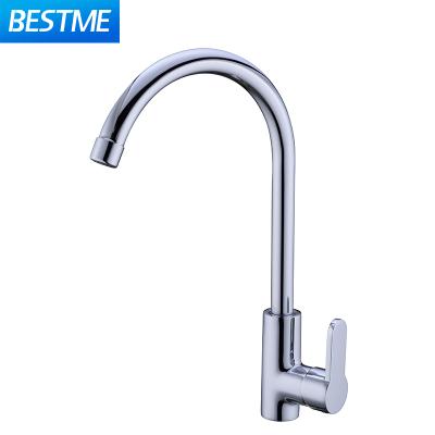 China Metered Cold Water Faucets Faucet Kitchen Taps Modern Single Lever Brass Chrome With Long Neck for sale