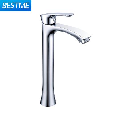 China Cold Metered Faucets Bathroom Basin Large Sink Brass Single Handle Deck Mounted Water Faucet for sale