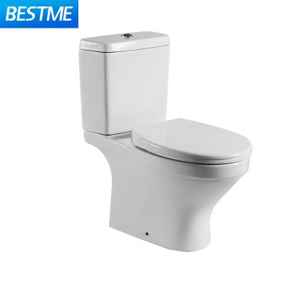 China WC Double-Flow Soft Slow Closing Cover Two Piece Bathroom Toilet for sale