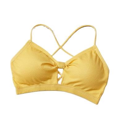 China QUICK DRY strap bottoming tube top sexy back beautiful wrapped chest student underwear strap cross wire free bra for sale