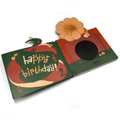 China Wholesale Europe Happy Birthday Pop Up Card Best-Selling Birthday Gift Greeting Card Phonograph Happy Birthday Greeting Cards for sale