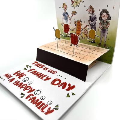 China Europe Wholesale Customized Logo 28 Second Family Day Grill Musical Audio Greeting Cards With Light For Gift Cards Greeting Cards for sale