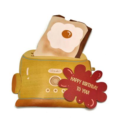 China Europe Factory Direct Wholesale 3D Bread Machine Handmade Greeting Card Thank You Greeting Cards With Thank You Card Custom Printed for sale