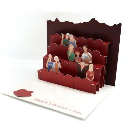 China High Quality Low Price Europe Castle On The Pop 3D Cloud 3D Cards For Valentines Day Small Quantity Valentine's Day Card for sale