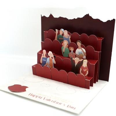 China Europe Good Price High Quality Castle On Cloud 3D Noise 3D Cards For Valentines Day Small Quantity Valentine's Day Card for sale