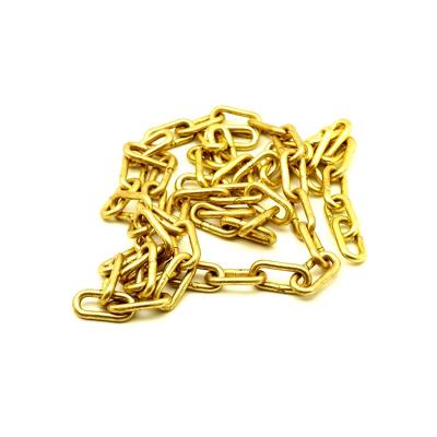 China Durable copper zinc coated welded link chain for sale