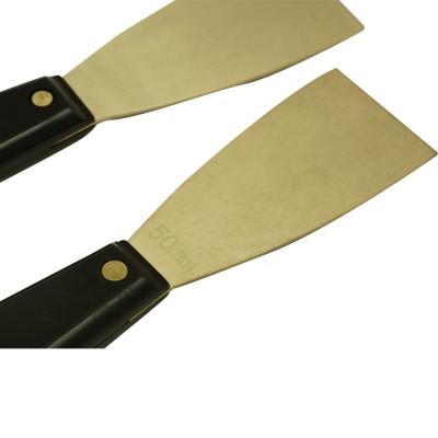 China Cornered Bronze Scraper Non Sparking Putty Knife Rubber Handle for sale