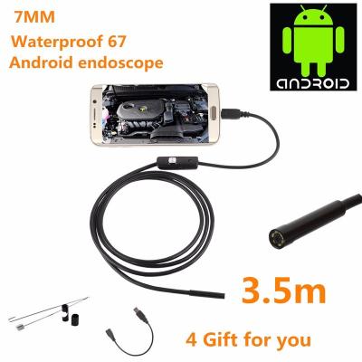 China Camera 3.5m USB HD6 White Lights Waterproof/Mini Lens IP67 Waterproof Pipe Inspection Snake Video Borescope Mobile Endoscope for sale