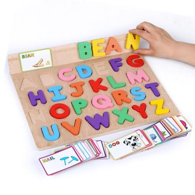 China Preschool Toy English Alphabet Board Toys Educational Wooden 3d Puzzle Wooden Education Toys For Children for sale