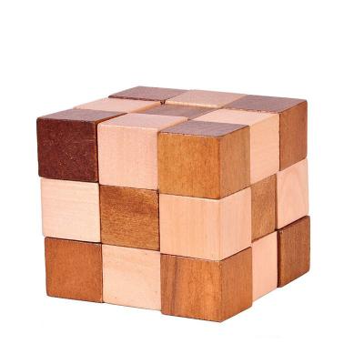 China High Quality Education Toy IQ Test Factory Supply Baby Wooden Magic Cube Puzzle for sale