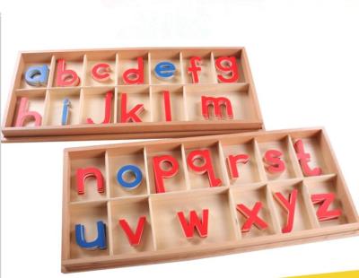 China Wooden Box Environmental Movable Language Alphabet Teaching Aids Montessori Educational Wooden Toy for sale