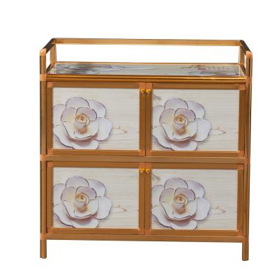 China Easy Clean Wholesale Pe-coated Aluminum Tube Storage Rack Sideboard for sale