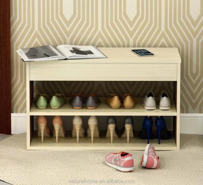 China Stored Designs Wooden Shoe Rack Cabinet Storage Bench Rack Cabinet for sale