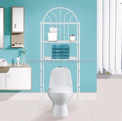 China High Quality Sustainable White Black Metal Storage Rack For Bathroom Toilet 3 Tiers Space Saver Shower Shelf for sale