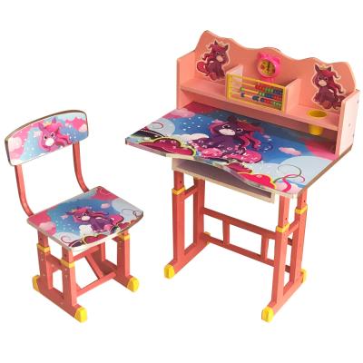 China Simple Modern Kids Student Furniture Height Adjustable Wooden Study Table And Chair for sale