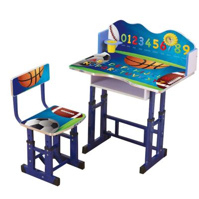 China Kids Table Wooden Child Student Wooden Reading Desk And Chair Kids Furniture for sale