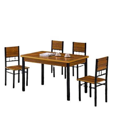 China Cheap Dining Room Furniture Wood Panel Table Top Wood Dining Table Set 4 Chairs 2021 Modern for sale