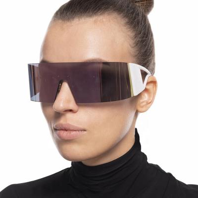 China New Arrival 8486 Wrap Futuristic Rimless One Piece Glasses Frames Lens Wrap Sunglasses 2022 for sale