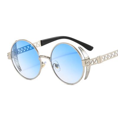 China Fashion Sun Glasses Sunglasses 2022 New Steampunk Designer Sunglasses Men Women Metal Lenses Round Frame Custom Made for sale