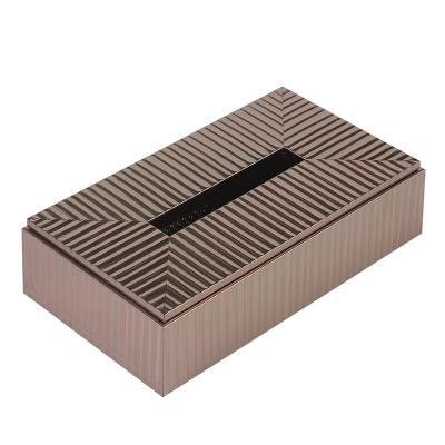 China Newest Sustainable Metal Tissue Box Best Design Finished Napkin Storage Box for Cafe and Canteen Tableware Decor for sale