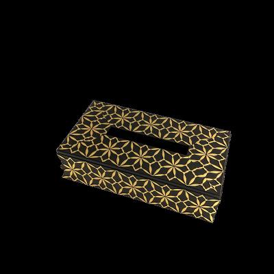 China Sustainable Home Rectangular Tissue Box Pattern Paper Towel Box Household Office Tissue Box for sale