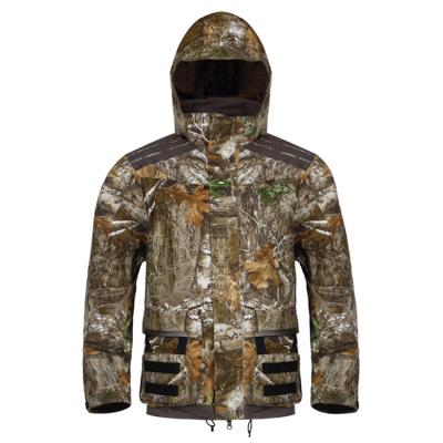 China Camouflage Fabric Acid Resistant Mesh Striping 2022 Durable Outdoor Products 3D Hunting Suit Set for sale