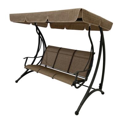 China Modern Outdoor Indoor Patio Porch Lawn 3 Cushion Canopy Swing Yard Swing Chair with Stand for sale