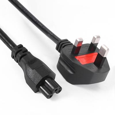 China Consumer Electronics UK Cables UK 3 Pin Plug AC Power Cords C5 Laptop Charger Female Power Cord 1.5m for sale