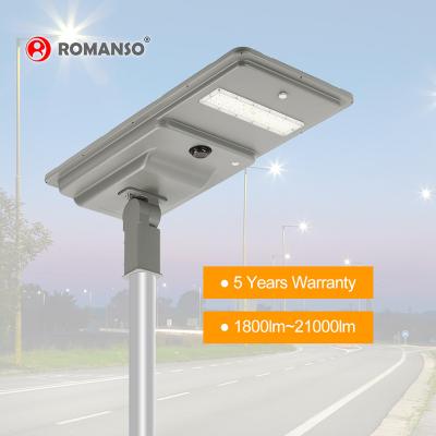 China ROUTE 1800lm Romanso Commercial Solar Street Lights 21000lm IP66 New Waterproof Solar Street Light for sale