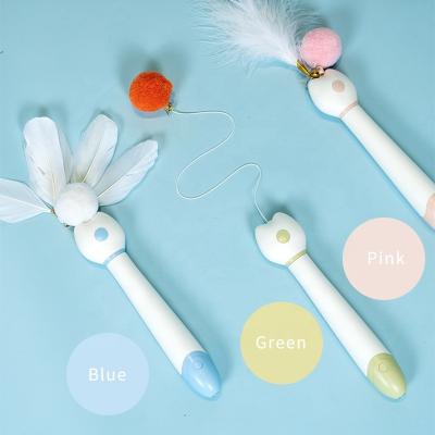 China Sustainable Intelligent Cat Teaser Wand - With Feather and Laser for sale