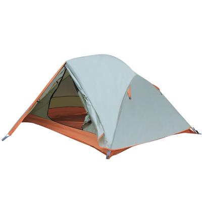 China Diagonal tie type 2 person portable folding aluminum pole camping tent ultralight double layer waterproof outdoor tents for sale