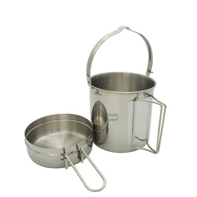 China Stainless steel portable outdoor cookware pot picnic cookware equip bowl pot for sale