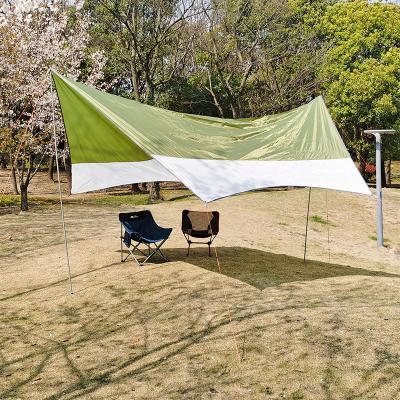 China Straight Tethering Type Portable Camping Rain Tarp Outdoor Sun Shade Rain Fly Survival Waterproof Shelter For Camping for sale