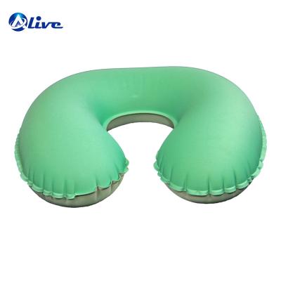 China Custom Inflatable U Shape TPU Inflatable Travel Neck Pillow for sale